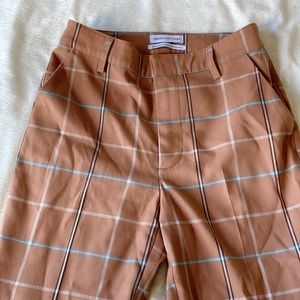 Brown plaid flare pants from urban outfitters